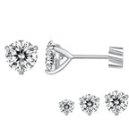 Moissanite 1Ct Round Stud Earrings Screw Back Platinum Plated S925 Minimalist BandsCo Straps