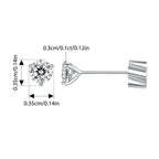 Moissanite 1Ct Round Stud Earrings Screw Back Platinum Plated S925 Minimalist BandsCo Straps