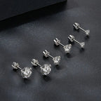Moissanite 1Ct Round Stud Earrings Screw Back Platinum Plated S925 Minimalist BandsCo Straps