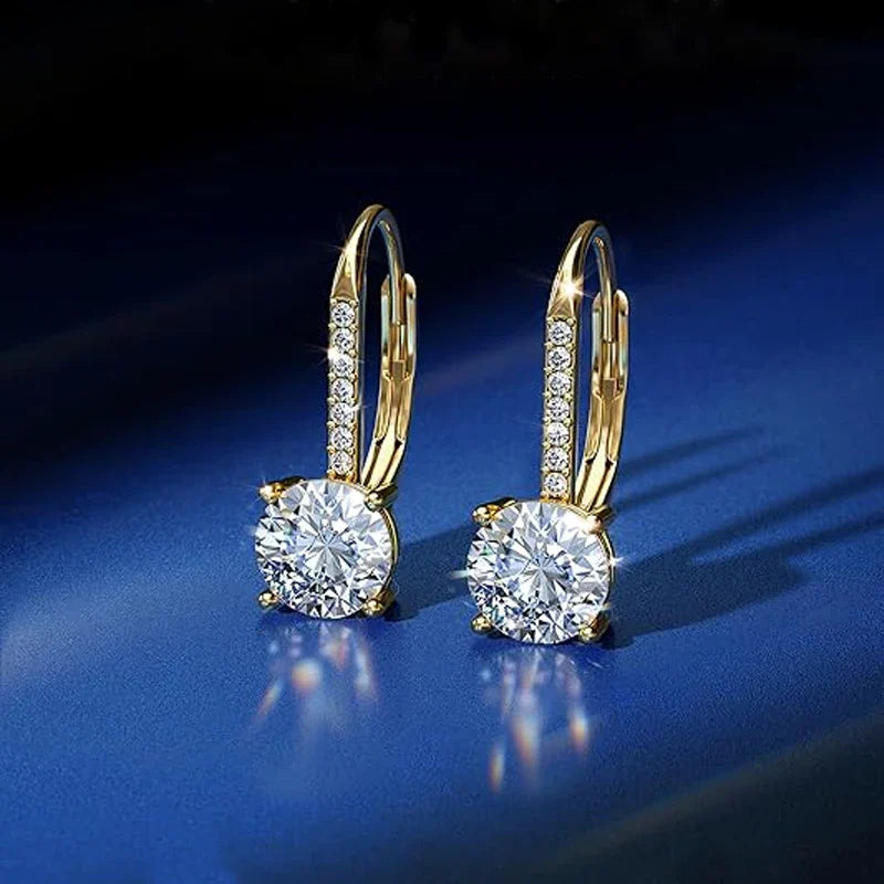 Moissanite 1ct 925 Sterling Silver Stud Earrings Unisex Retro Classic Wedding BandsCo Straps