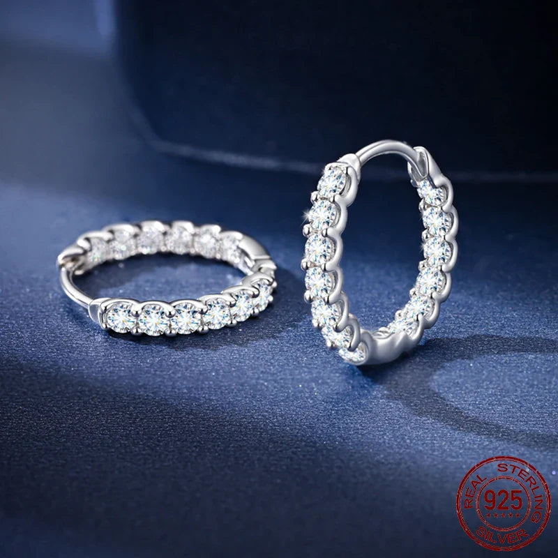 Moissanite 2mm Round Stud Earrings 925 Sterling Silver 0.036ct Bridal Gift BandsCo Straps