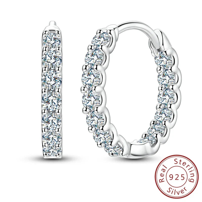 Moissanite 2mm Round Stud Earrings 925 Sterling Silver 0.036ct Bridal Gift BandsCo Straps