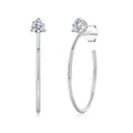Moissanite 4mm D Color Hoop Earrings 2pc 925 Sterling Silver White Gold BandsCo Straps