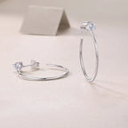 Moissanite 4mm D Color Hoop Earrings 2pc 925 Sterling Silver White Gold BandsCo Straps