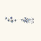 Moissanite 5-Stone D VVS1 Stud Earrings 925 Sterling Silver Push-Back Sparkling Women's Jewelry BandsCo Straps
