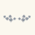 Moissanite 5-Stone D VVS1 Stud Earrings 925 Sterling Silver Push-Back Sparkling Women's Jewelry BandsCo Straps