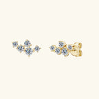 Moissanite 5-Stone D VVS1 Stud Earrings 925 Sterling Silver Push-Back Sparkling Women's Jewelry BandsCo Straps