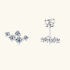 Moissanite 5-Stone D VVS1 Stud Earrings 925 Sterling Silver Push-Back Sparkling Women's Jewelry BandsCo Straps