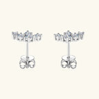 Moissanite 5-Stone D VVS1 Stud Earrings 925 Sterling Silver Push-Back Sparkling Women's Jewelry BandsCo Straps