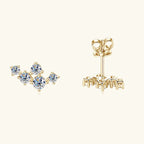 Moissanite 5-Stone D VVS1 Stud Earrings 925 Sterling Silver Push-Back Sparkling Women's Jewelry BandsCo Straps