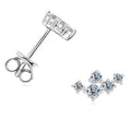Moissanite 5-Stone D VVS1 Stud Earrings 925 Sterling Silver Push-Back Sparkling Women's Jewelry BandsCo Straps