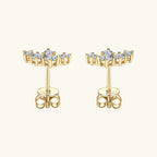 Moissanite 5-Stone D VVS1 Stud Earrings 925 Sterling Silver Push-Back Sparkling Women's Jewelry BandsCo Straps