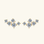 Moissanite 5-Stone D VVS1 Stud Earrings 925 Sterling Silver Push-Back Sparkling Women's Jewelry BandsCo Straps