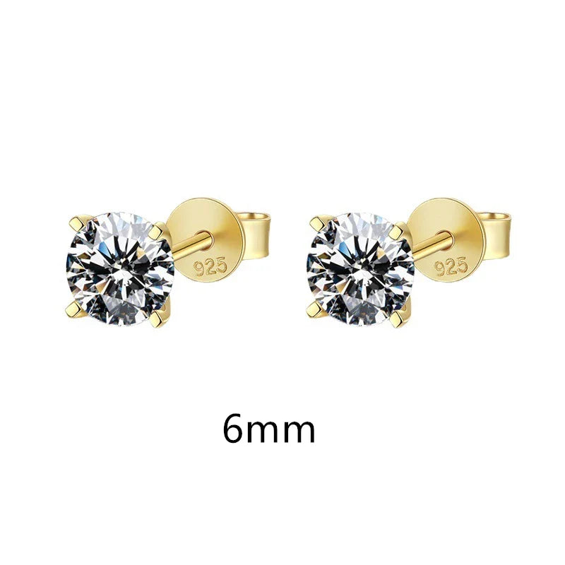 Moissanite 0.25-1.2 Carat D Color 925 Sterling Silver Stud Earrings Women BandsCo Straps