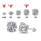 Moissanite 8mm D Color Stud Earrings 0.5-2 Ct 925 Sterling Silver Wedding BandsCo Straps