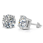Moissanite 8mm D Color Stud Earrings 0.5-2 Ct 925 Sterling Silver Wedding BandsCo Straps