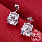 Moissanite 8mm D Color Stud Earrings 0.5-2 Ct 925 Sterling Silver Wedding BandsCo Straps
