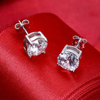 Moissanite 8mm D Color Stud Earrings 0.5-2 Ct 925 Sterling Silver Wedding BandsCo Straps