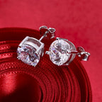 Moissanite 8mm D Color Stud Earrings 0.5-2 Ct 925 Sterling Silver Wedding BandsCo Straps