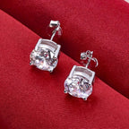 Moissanite 8mm D Color Stud Earrings 0.5-2 Ct 925 Sterling Silver Wedding BandsCo Straps