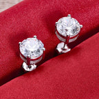 Moissanite 8mm D Color Stud Earrings 0.5-2 Ct 925 Sterling Silver Wedding BandsCo Straps