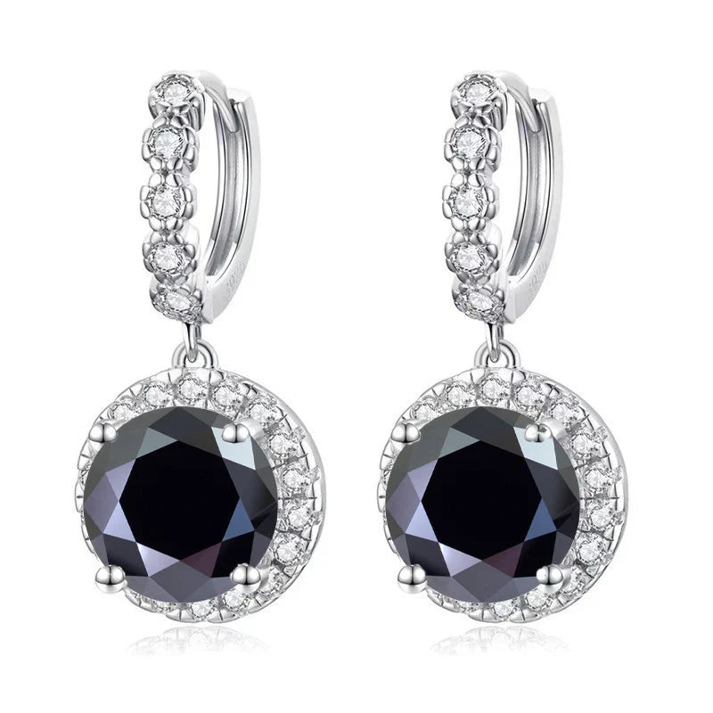 Moissanite 925 Sterling Silver Round D Color Drop Earrings Valentine's Gift BandsCo Straps
