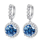 Moissanite 925 Sterling Silver Round D Color Drop Earrings Valentine's Gift BandsCo Straps