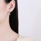 Moissanite 925 Sterling Silver Diamond Drop Earrings For Women Wedding Party BandsCo Straps