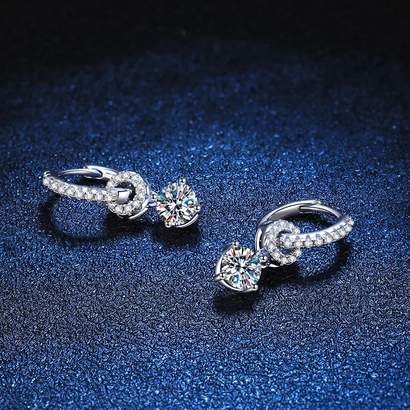 Moissanite 925 Sterling Silver Diamond Drop Earrings For Women Wedding Party BandsCo Straps