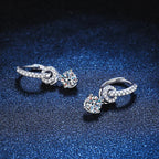 Moissanite 925 Sterling Silver Diamond Drop Earrings For Women Wedding Party BandsCo Straps