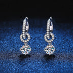 Moissanite 925 Sterling Silver Diamond Drop Earrings For Women Wedding Party BandsCo Straps