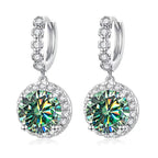 Moissanite 925 Sterling Silver Round D Color Drop Earrings Valentine's Gift BandsCo Straps