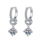 Moissanite 925 Sterling Silver Diamond Drop Earrings For Women Wedding Party BandsCo Straps