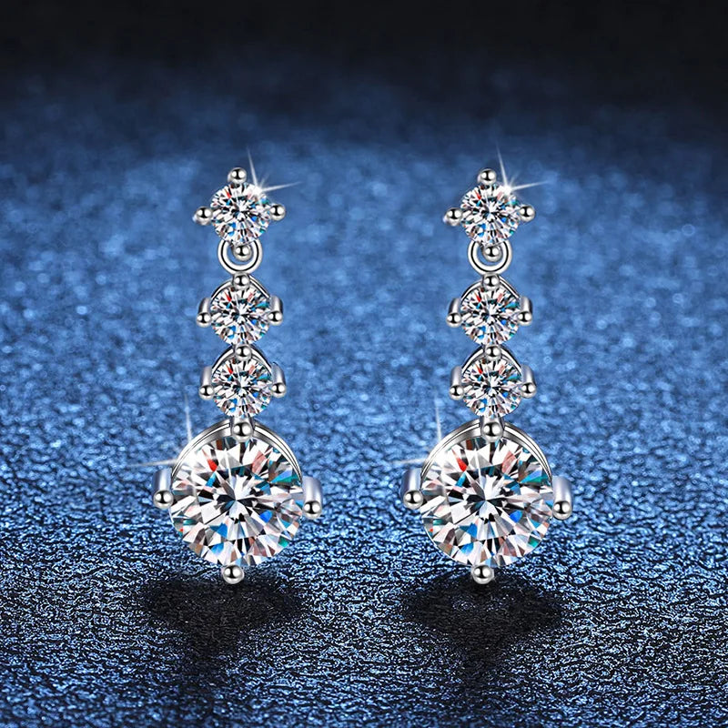 Moissanite 925 Sterling Silver Jewelry Set - Ring Earring Pendant Gift BandsCo Straps