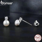 Moissanite 925 Sterling Silver Freshwater Pearl Stud Earrings VVS1 Lab Diamond BandsCo Straps