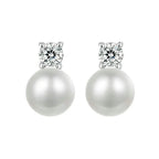 Moissanite 925 Sterling Silver Freshwater Pearl Stud Earrings VVS1 Lab Diamond BandsCo Straps