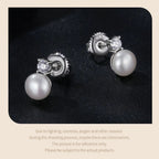 Moissanite 925 Sterling Silver Freshwater Pearl Stud Earrings VVS1 Lab Diamond BandsCo Straps