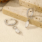 Moissanite 925 Sterling Silver Geometric Hoop Earrings For Women Fine Jewelry BandsCo Straps