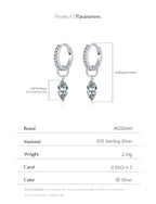 Moissanite 925 Sterling Silver Geometric Hoop Earrings For Women Fine Jewelry BandsCo Straps