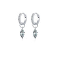 Moissanite 925 Sterling Silver Geometric Hoop Earrings For Women Fine Jewelry BandsCo Straps