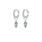 Moissanite 925 Sterling Silver Geometric Hoop Earrings For Women Fine Jewelry BandsCo Straps