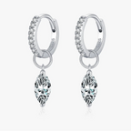 Moissanite 925 Sterling Silver Geometric Hoop Earrings For Women Fine Jewelry BandsCo Straps