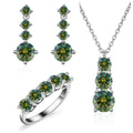 Moissanite 925 Sterling Silver Jewelry Set - Ring Earring Pendant Gift BandsCo Straps