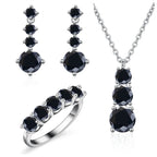 Moissanite 925 Sterling Silver Jewelry Set - Ring Earring Pendant Gift BandsCo Straps