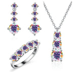 Moissanite 925 Sterling Silver Jewelry Set - Ring Earring Pendant Gift BandsCo Straps