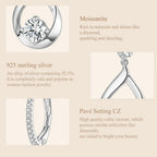 1CT Moissanite Waterdrop Necklace And Drop Earrings 925 Sterling Silver Wedding Bridal Jewelry Set BandsCo Straps