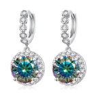 Moissanite 925 Sterling Silver Round D Color Drop Earrings Valentine's Gift BandsCo Straps