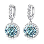 Moissanite 925 Sterling Silver Round D Color Drop Earrings Valentine's Gift BandsCo Straps