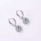 Moissanite 925 Sterling Silver Round D Color Drop Earrings Valentine's Gift BandsCo Straps