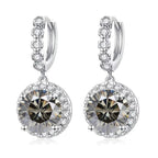 Moissanite 925 Sterling Silver Round D Color Drop Earrings Valentine's Gift BandsCo Straps